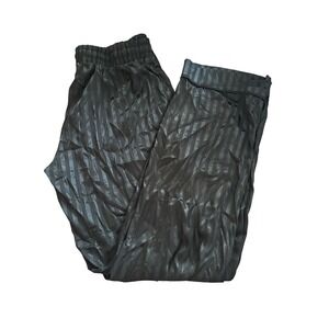 Tart Intimates Black Satin Striped Pajama Pants Mens Large Drawstring Lounge L